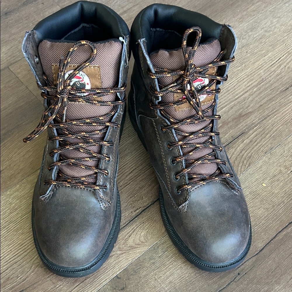 Brahma Steel Toe Brown Leather Lace-Up Work Boots !! Size 10